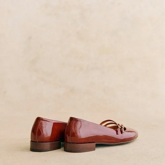 Sezane Ninon Low Ballerinas Patent Mahogany - Size 6,5 - Picture 4 of 9